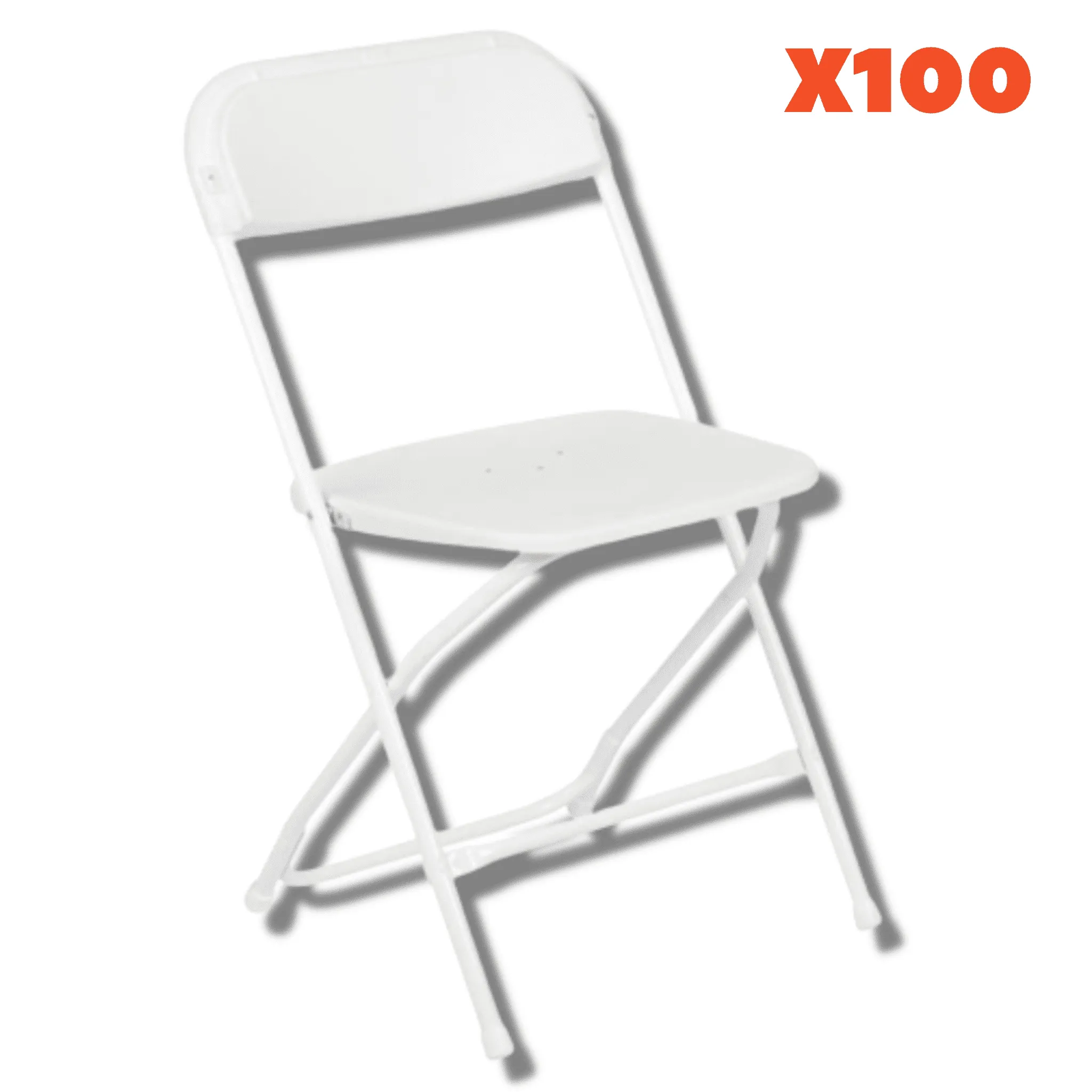 100 Hercules Plastic Folding Chairs with Dollies Package