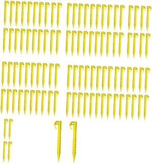 100Pcs Tent Stakes Camping Stakes Anchor, Lightweight, Tent Nails, Portable Ground Pegs for Awning Shelter Garden Outdoor, Style B