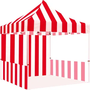 10x10 Pop Up Canopy Tent for Carnival, Festival and Fun Fairs, ABLEM8CANOPY Heavy Duty Carnival Themed Canopy with Roller Bag, Back Wall, Sidewalls and Rails