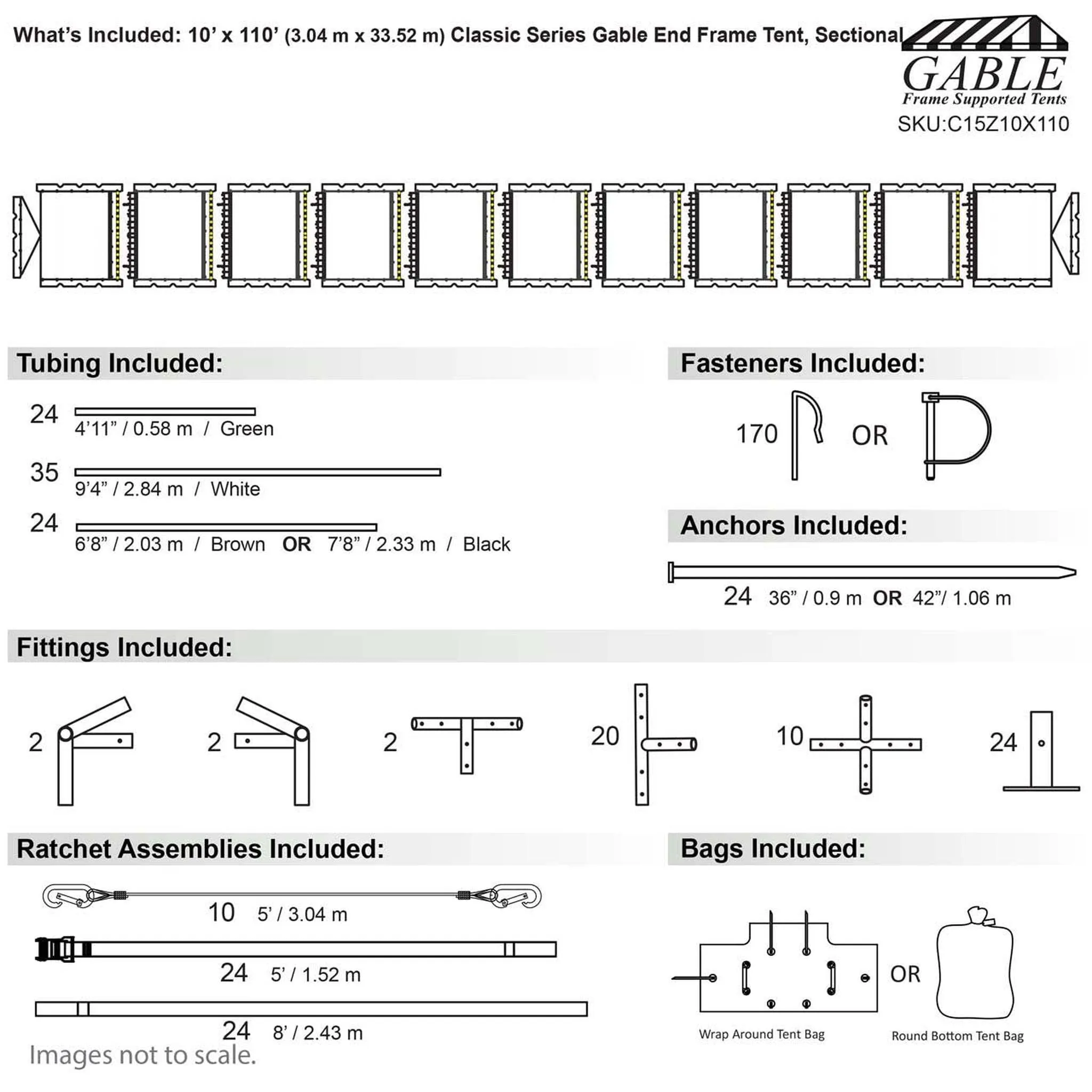 10x110 Classic Gable Frame Tent