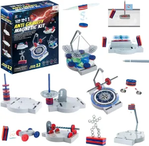 12-in-1 Anti Gravity Magnetic Levitation Science Kit Toy for Kids-Educational Magnet Toys with Compass and Science Experiments,Gift for Boys and Girls Ages 8 