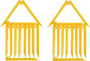 12 Inch Plastic Tent Stakes -24 pcs Heavy Duty and Larger Durable Tent Pegs Spike Hook for Campings Outdoor and Garden Lawn, Sturdy Canopy Stakes Accessories Suitable for Sand Beach Woods
