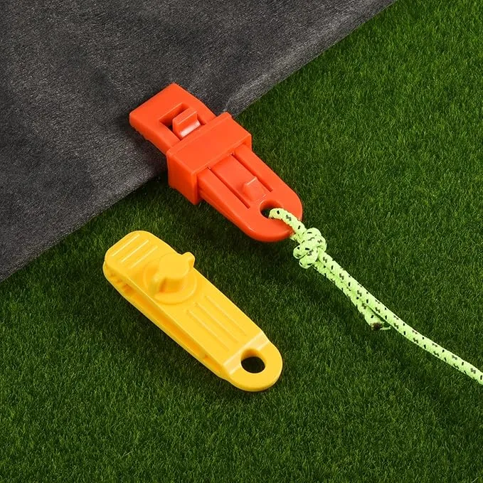 12 Pack Tarp Clips - Tent Canopy Secures Clamps Sliding Snap, Strong Lock Grip, Apply to Outdoor/Camping/Hiking (Orange)