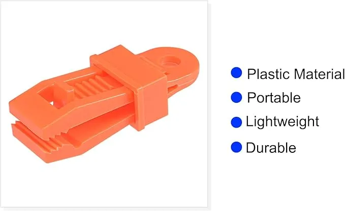 12 Pack Tarp Clips - Tent Canopy Secures Clamps Sliding Snap, Strong Lock Grip, Apply to Outdoor/Camping/Hiking (Orange)
