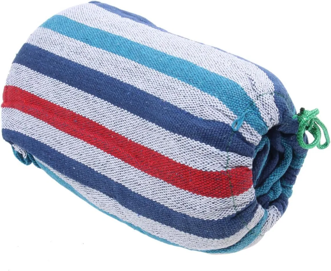 1Pc Canvas Hammock Hanging Chair for Outdoor Leisure Thickened Blue and White Design for Camping Hiking and Relaxing Patios Gardens
