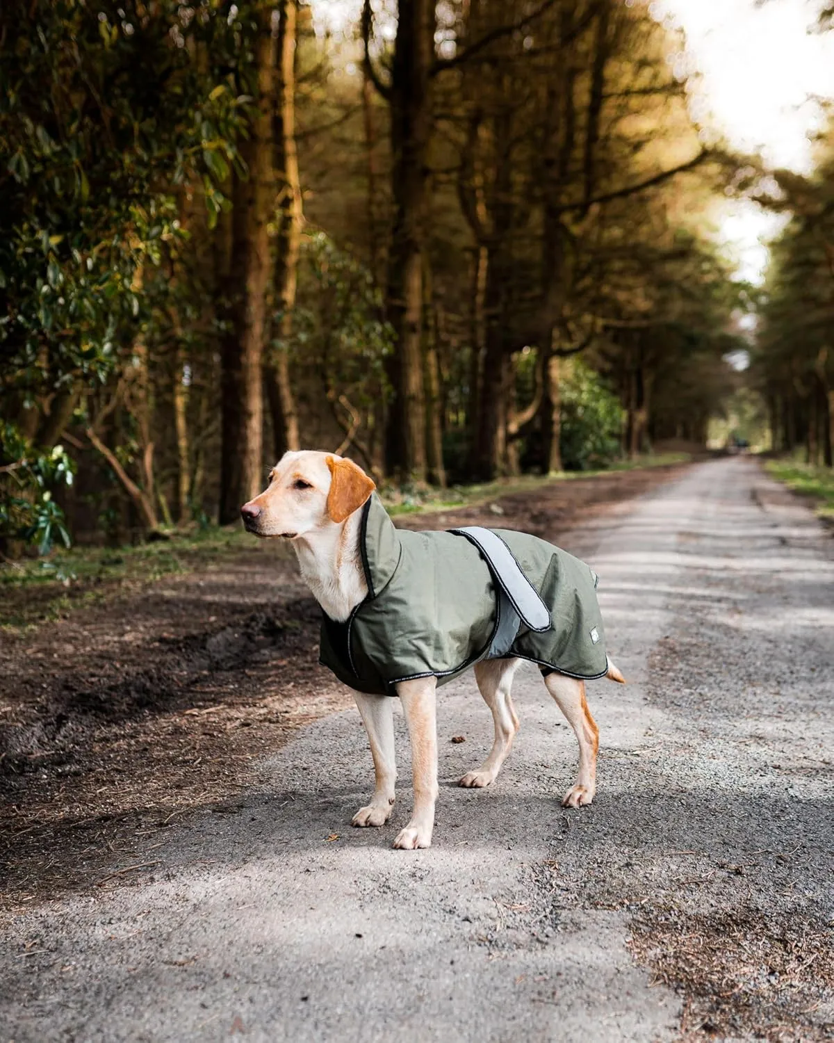 2 in 1 Light Reflective Four Seasons Removable Polar Lining Khaki Dog/Puppy Coat 14 Inch 35 cm