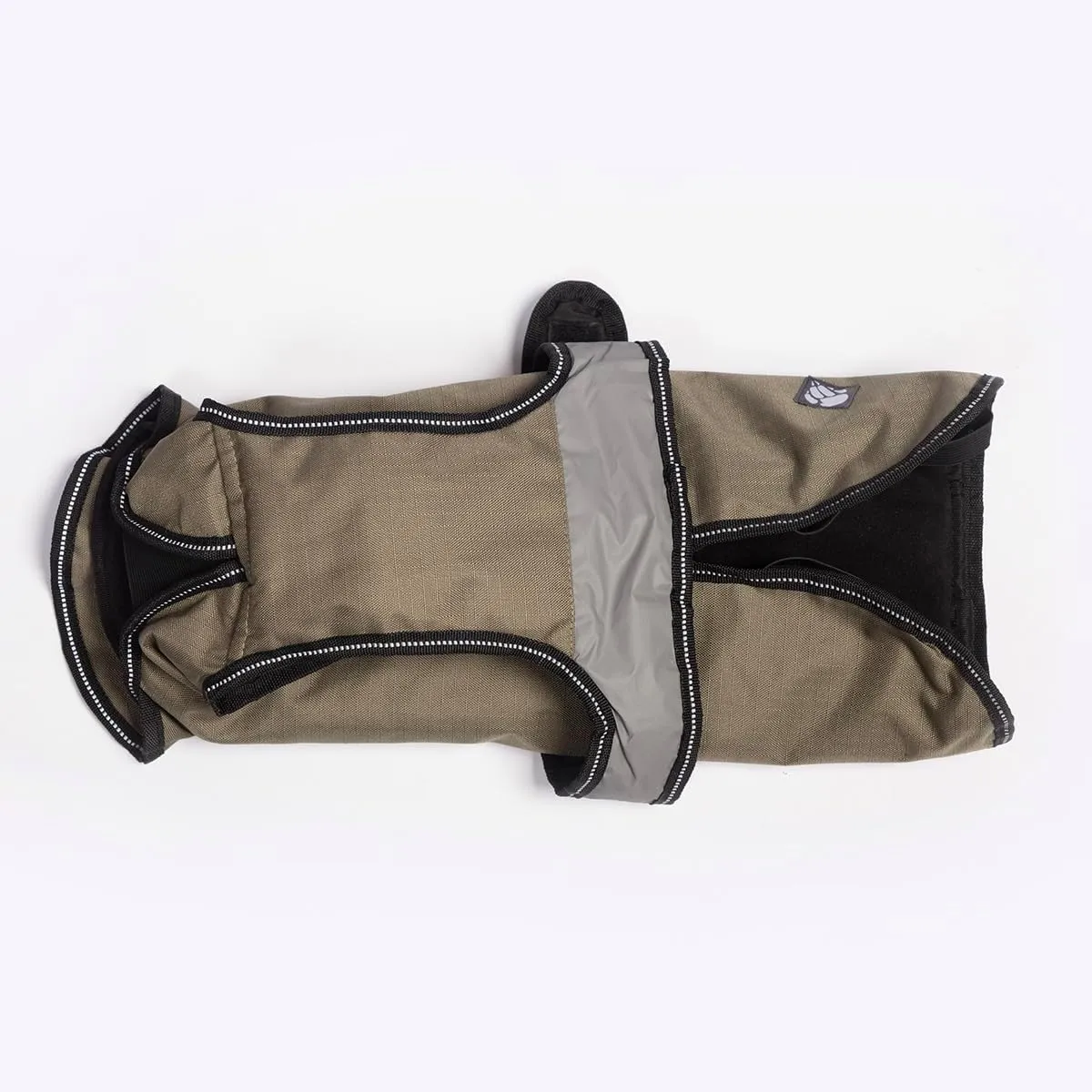 2 in 1 Light Reflective Four Seasons Removable Polar Lining Khaki Dog/Puppy Coat 14 Inch 35 cm