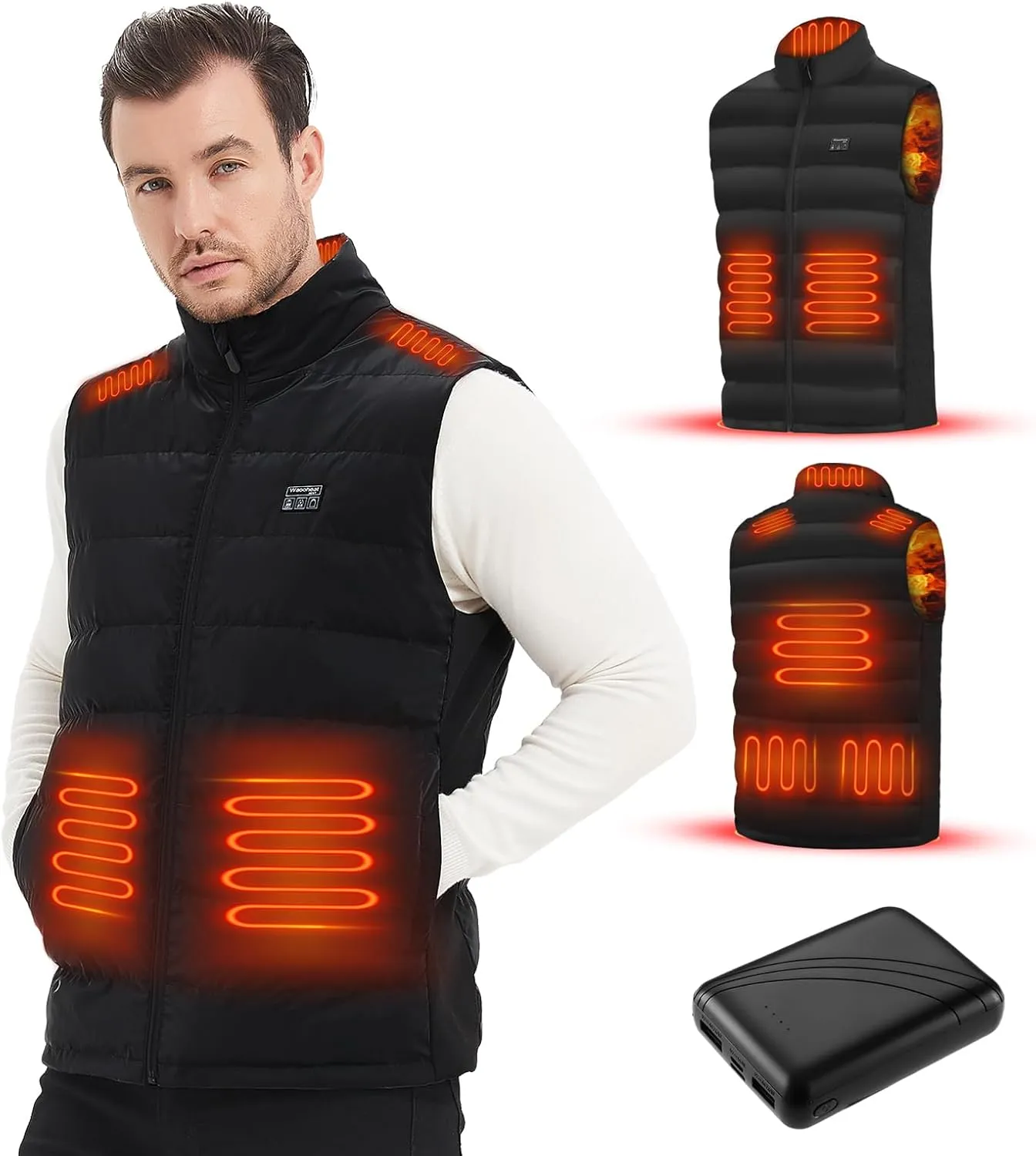 2024 Upgrade Heated Down Vest for Men/Women with 10000mAh Battery Pack Included,8 Heating Zones,Filling 90% Down, USB Rechargeable Lightweight Heated Jacket,Men Gifts for Husband/Dad