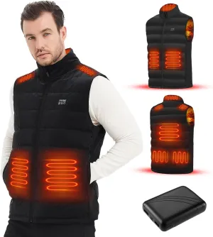 2024 Upgrade Heated Down Vest for Men/Women with 10000mAh Battery Pack Included,8 Heating Zones,Filling 90% Down, USB Rechargeable Lightweight Heated Jacket,Men Gifts for Husband/Dad
