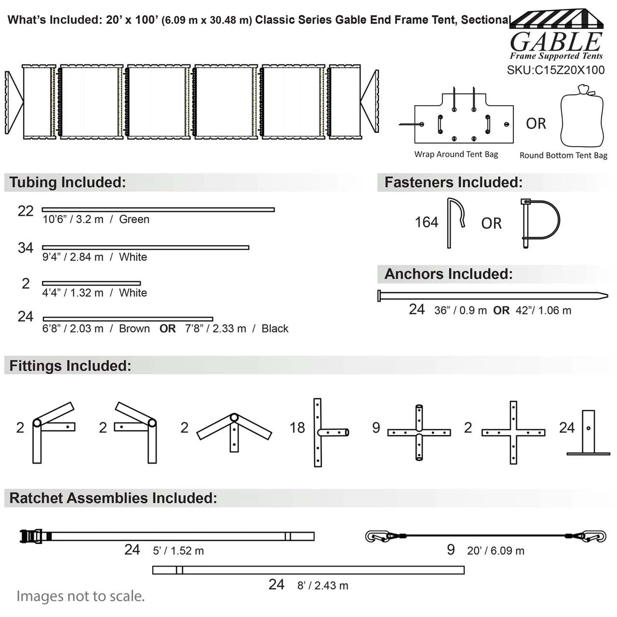 20x100 Classic Gable Frame Tent