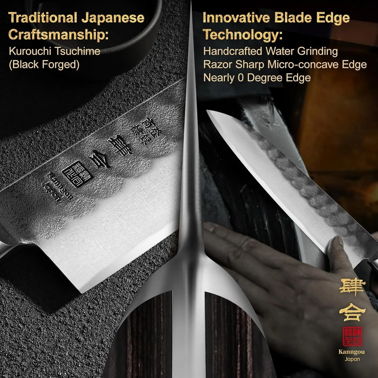 240mm Gyuto Knife, 9.5 Inch Japanese Chef Knife with AUS-8 Alloy Steel, Black Forged Japanese Carving Knives for Meat with Full-Tang Pakkawood Hanle, Premium Box for Husband, Dad