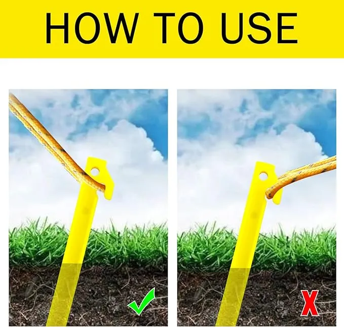 36Pcs 9 Inches Plastic Tent Stakes Halloween Christmas Inflatable Camping Yard Tent Stakes Replacement Light Safe Tent Stakes Heavy Duty Canopy Anchoring Pegs for Lawn Sand Ground Garden Decorations