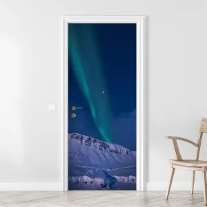 3D Door Sticker The Polar Arctic Northern Lights Borealis Sky Star Norway Svalbard Door Mural Peel and Stick Self-Adhesive Door Decal Removable Wallpaper Poster Home Decor for Bedroom 30.3"x78.7"