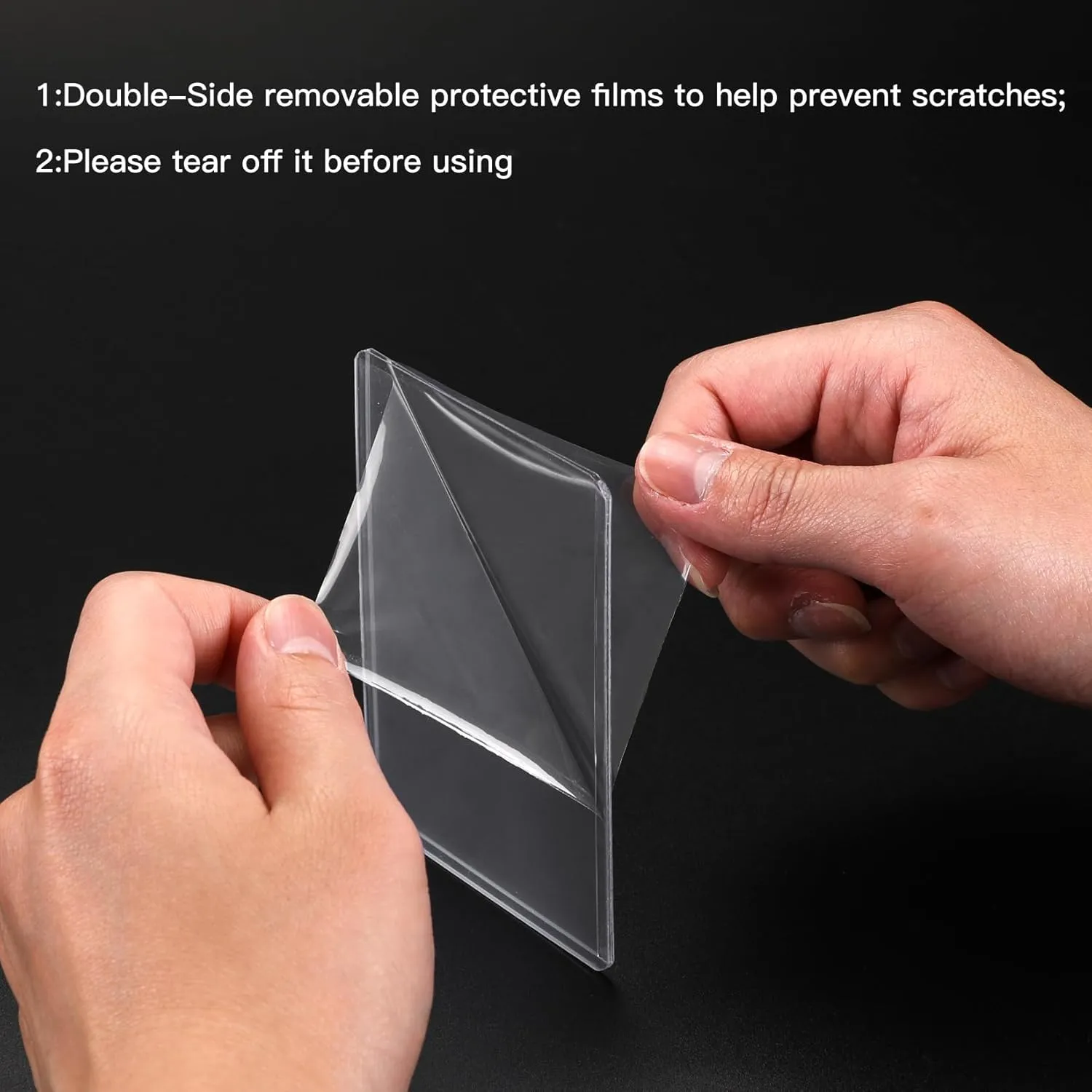 3" X 4" Top Loaders for Cards, Double-Sided Removable Protective Films Hard Plastic Card Sleeves, Slightly Flexible, Easy Take in and Take Out, Ideal for 35pt Standard Card, 50 Pcs/Bag