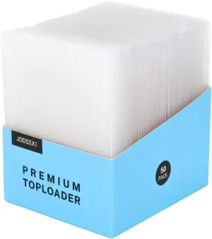 3" X 4" Top Loaders for Cards, Double-Sided Removable Protective Films Hard Plastic Card Sleeves, Slightly Flexible, Easy Take in and Take Out, Ideal for 35pt Standard Card, 50 Pcs/Bag