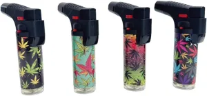 4 Pack of Torch Lighter, Jet Flame, Butane Gas, Refillable Windproof Lighters, for Candle, Fireplace, BBQ Grill, Kitchen 5" (Included Gas)