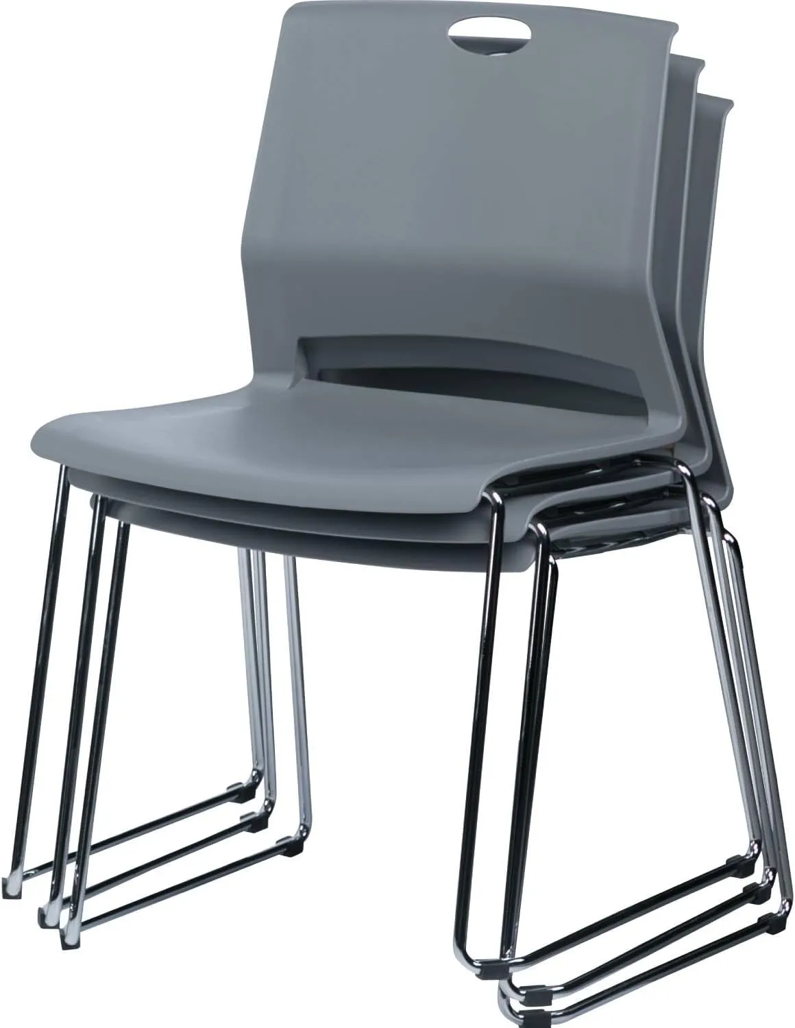 4 Pack Stack Chairs, Lightweight Premium Plastic Chairs, Sled Base Stacking Chair for Office, Home, Library, Business Centers.…