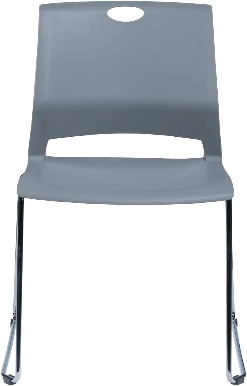 4 Pack Stack Chairs, Lightweight Premium Plastic Chairs, Sled Base Stacking Chair for Office, Home, Library, Business Centers.…