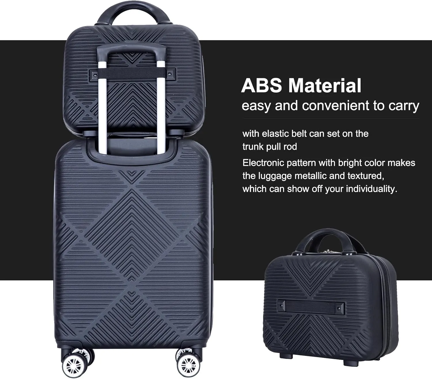 4 Piece Luggage Sets Travel Suitcase, Large Capacity Lightweight Luggage Sets with TSA Lock & Spinner Wheels, Clearance Carry On Luggage Suitcase Set