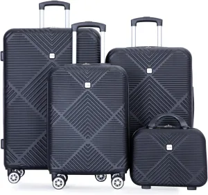 4 Piece Luggage Sets Travel Suitcase, Large Capacity Lightweight Luggage Sets with TSA Lock & Spinner Wheels, Clearance Carry On Luggage Suitcase Set