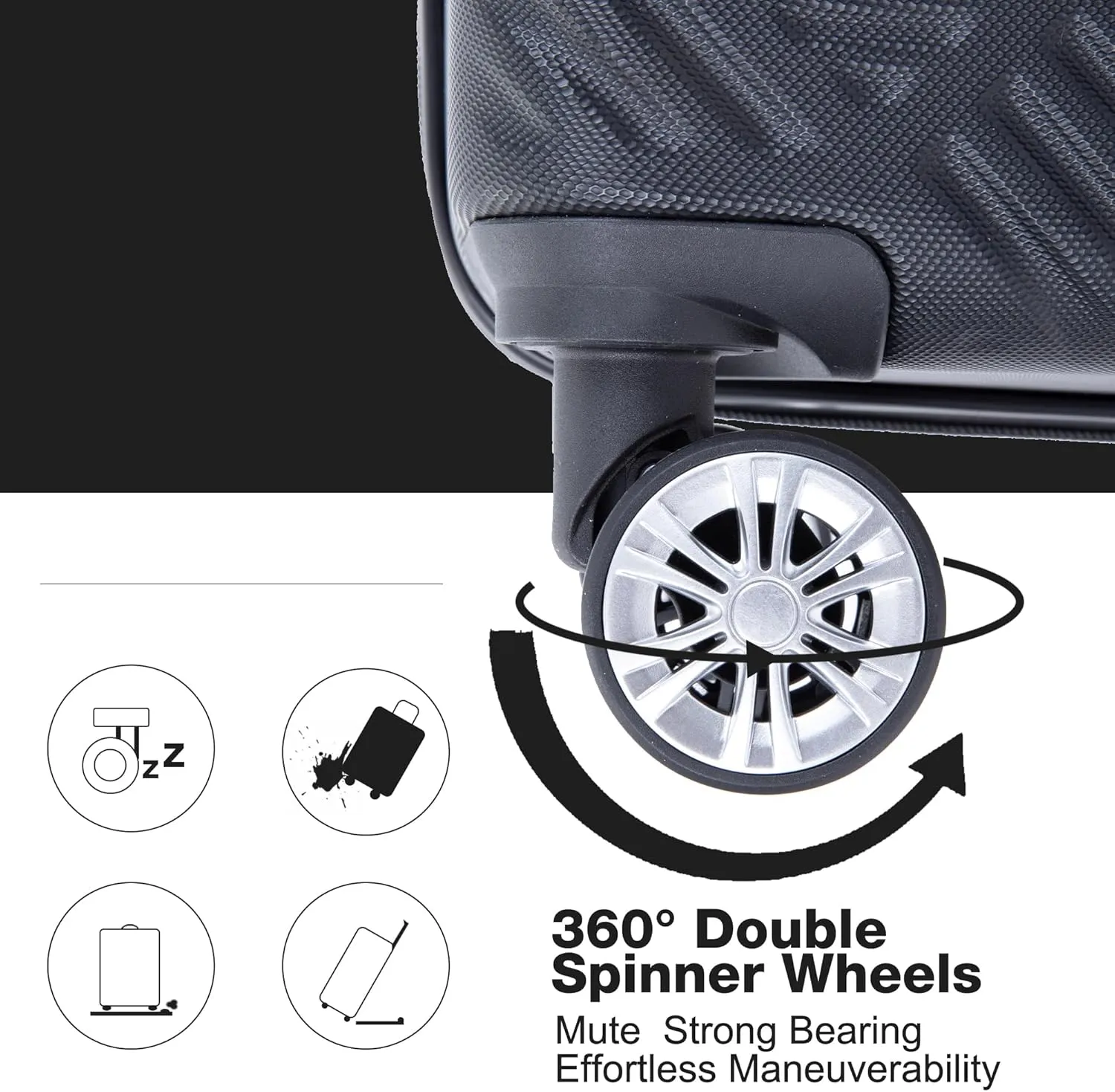 4 Piece Luggage Sets Travel Suitcase, Large Capacity Lightweight Luggage Sets with TSA Lock & Spinner Wheels, Clearance Carry On Luggage Suitcase Set