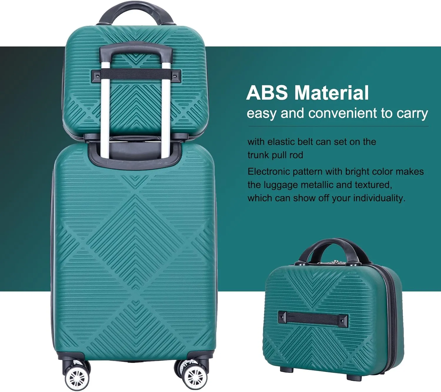 4 Piece Luggage Sets Travel Suitcase, Large Capacity Lightweight Luggage Sets with TSA Lock & Spinner Wheels, Clearance Carry On Luggage Suitcase Set