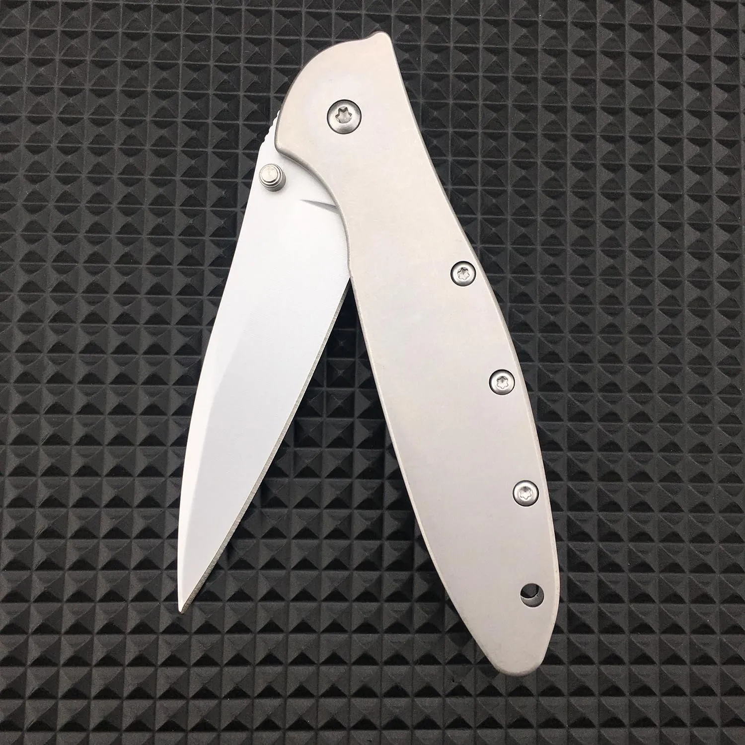 7-Inch EDC Leek Folding Pocket Knife,Assisted Knife with Frame Lock and Pocket Clip,5Cr15 Mov Blade and Stainless Steel Handle,Sharp Camping Survival Hiking Knife