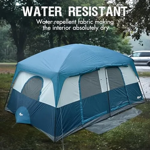 8-Person Family Camping Tent w/ Porch,Big Family Camping Tent