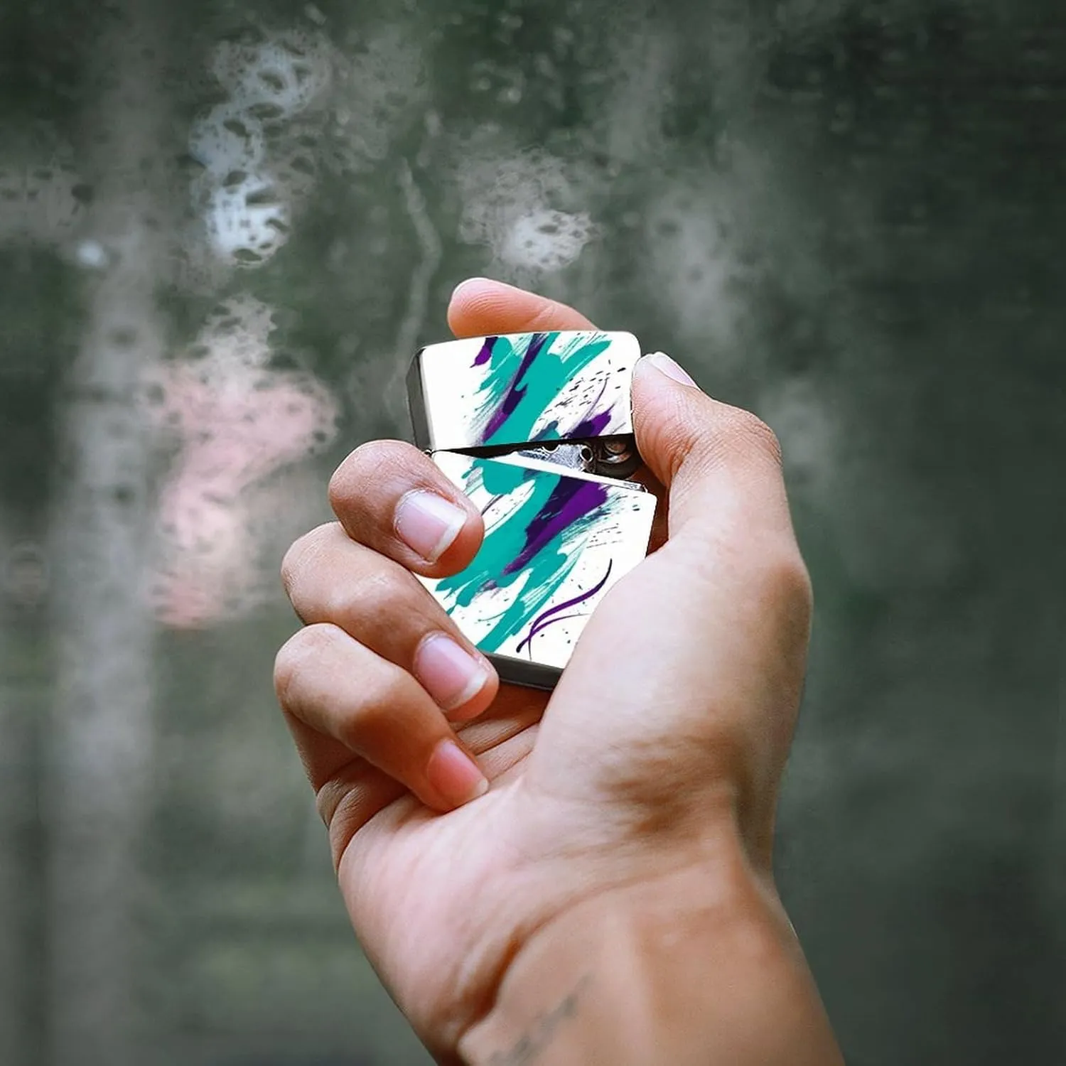 90's Cup DesignLighter Case Waterproof Lighter Sleeve Lighters Protective Cover with Graffiti Design