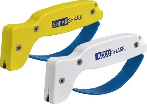 AccuSharp Hand-Held Carbide Blade Sharpener & ShearSharp Scissor Sharpener, Restores and Hones Straight & Serrated Knives, Revives the Edge of General Purpose Scissors