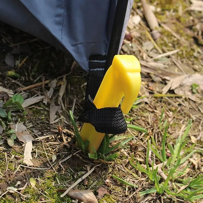 AITIME 30 Pcs 9 Inch Plastic Tent Stakes with 1 Yellow Puller Hook, Durable Garden Lawn Tarp Stakes, Tent Spikes Nails Pegs Hammer for Outdoor Beach Camping Courtyard Decorative Accessories