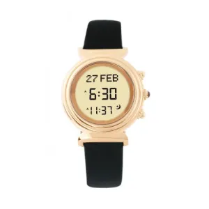 Alfajr WF-14L Round Gold Plated Stainless Steel Azan Prayer Watch