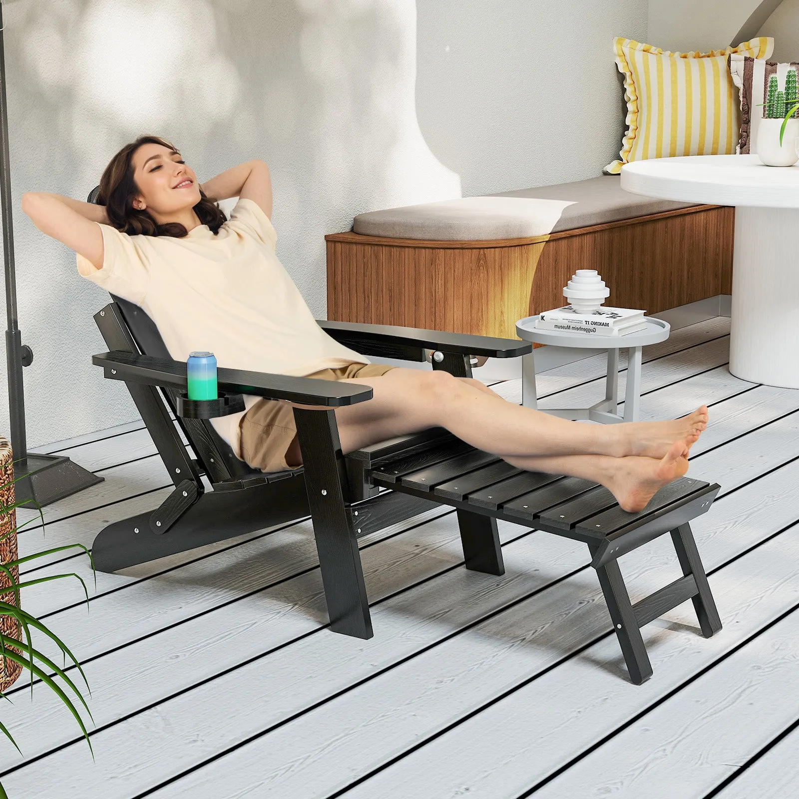 All-Weather HIPS Patio Adirondack Chair 180kg Loaded