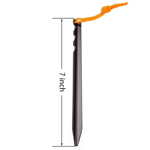 Aluminum Alloy Tent Stakes Pegs,12pcs Aluminum Ground Pegs-Reflective Rope