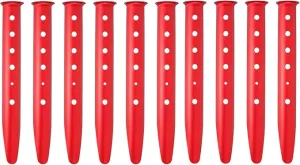 Aluminum Tent Stakes for Camping in Snow & Sand 10PCS Beach Canopy Tent Stakes U-Shaped Tent Pegs Lightweight Ground Nails for Beach Shade Canopy Hiking Backpacking Boating Picnic (Red)