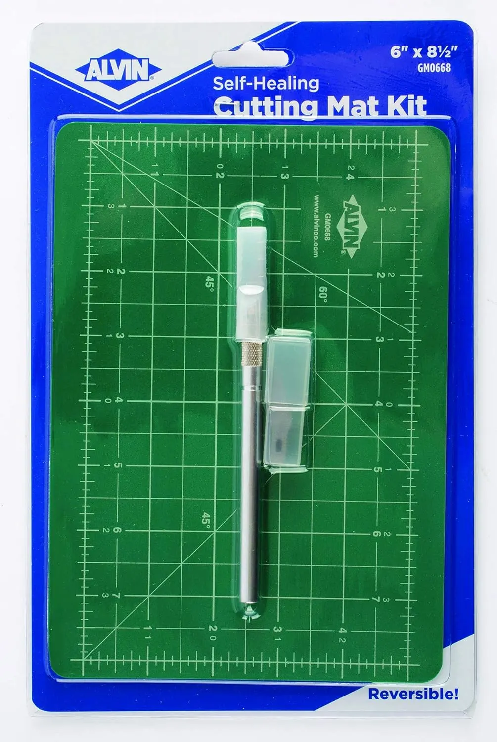ALVIN Self-Healing Cutting Mat Kit 6"x8.5" Model GM0668 Double-Sided Mat with Art Knife, GBM Series, Gridded Rotary Cutting Board for Crafts, Sewing, Fabric - 6 inches x 8.5 inches