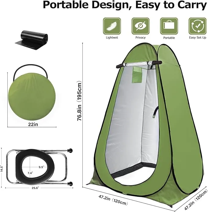 anngrowy Pop Up Privacy Tent Shower Tent Portable Outdoor Camping Bathroom Toilet Tent Changing Dressing Room Privacy Shelters Room for Hiking and Beach Sun Shelter Picnic Fishing– UPF40  Waterproof