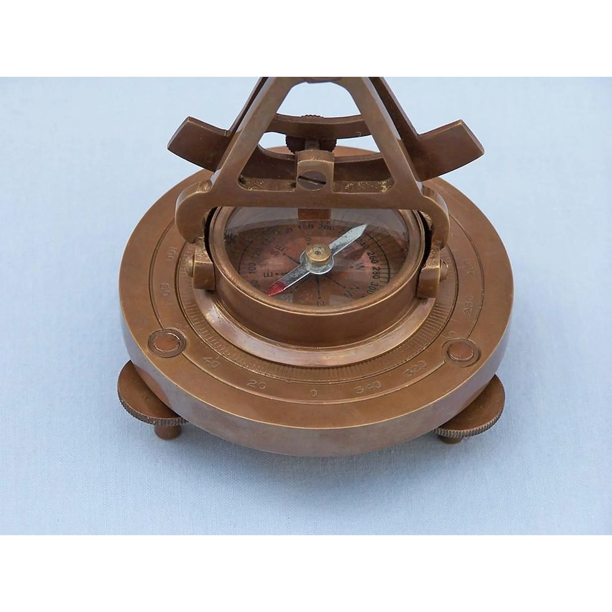 Antique Brass Brass Alidade Compass 7"