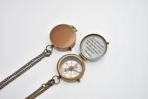 Antique Brass Go Confident Directional Magnetic Compass A Beautiful Pocket Compass 2" Inch