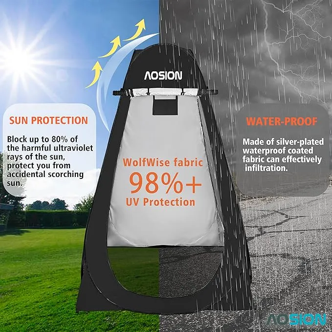 AOSION Privacy Shower Tent,Pop Up Changing Tent,Camp Bathroom Changing Dressing Room,Portable Toilet Tent with Carry Bag for Camping, Beach