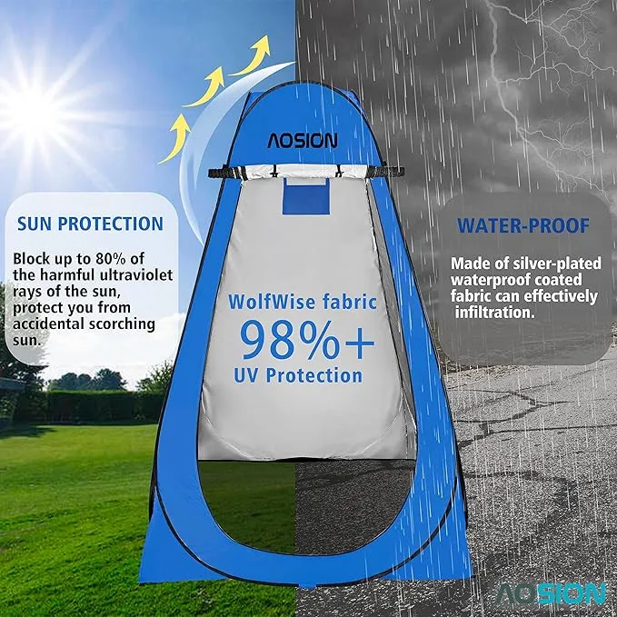 AOSION Privacy Shower Tent,Pop Up Changing Tent,Camp Bathroom Changing Dressing Room,Portable Toilet Tent with Carry Bag for Camping, Beach
