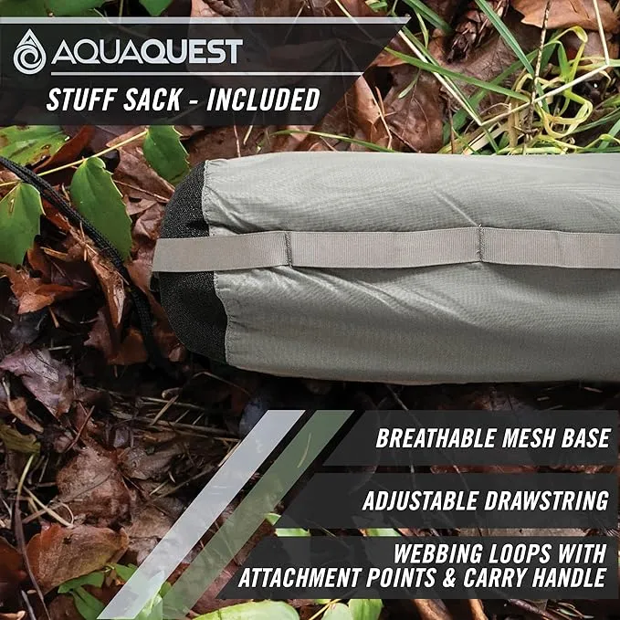 AquaQuest Safari Camping Tarp - Lightweight Durable Rain Fly - Waterproof Camping Essentials for Hiking, Backpacking & Hammock, 13 x 10 ft, Stealth Gray