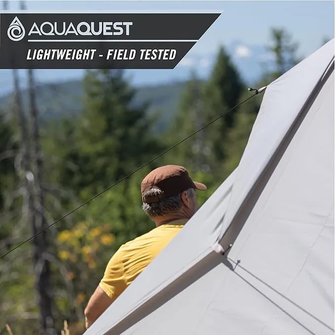 AquaQuest Safari Camping Tarp - Lightweight Durable Rain Fly - Waterproof Camping Essentials for Hiking, Backpacking & Hammock, 13 x 10 ft, Stealth Gray