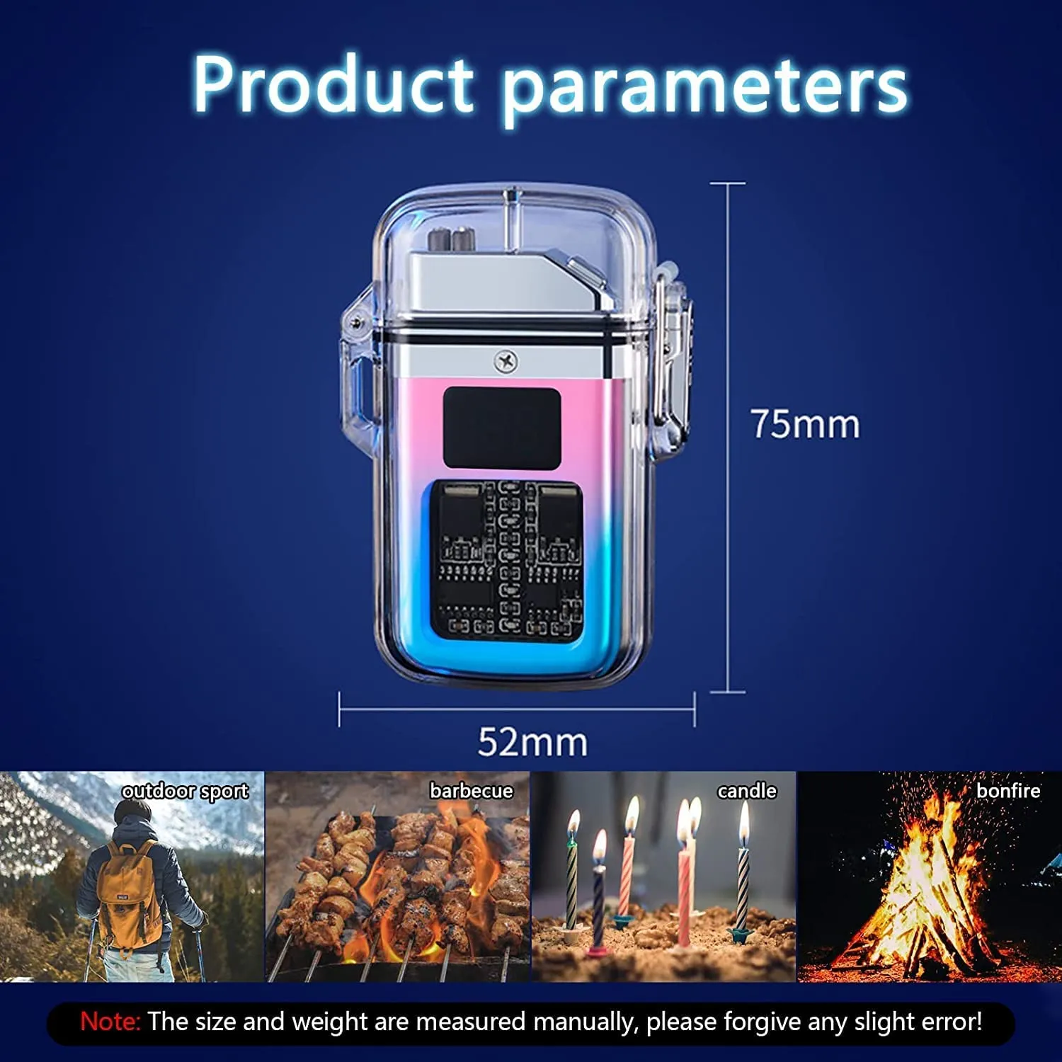 Arc: Dual Arc Windproof & Waterproof Lighter with Bright Torch C-Type Charging & Display