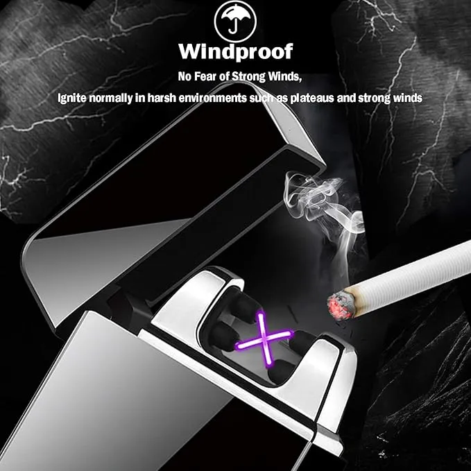 Arc Lighter, Smart Electric Lighter, USB Rechargeable Lighter Windproof Flameless Lighter Lightweight Plasma Lighter for Fire,BBQs,Fireworks,Candle,Camping - Outdoors Indoors (New-Black)