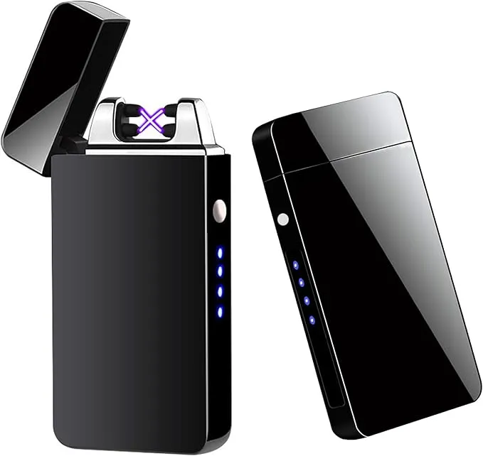 Arc Lighter, Smart Electric Lighter, USB Rechargeable Lighter Windproof Flameless Lighter Lightweight Plasma Lighter for Fire,BBQs,Fireworks,Candle,Camping - Outdoors Indoors (New-Black)