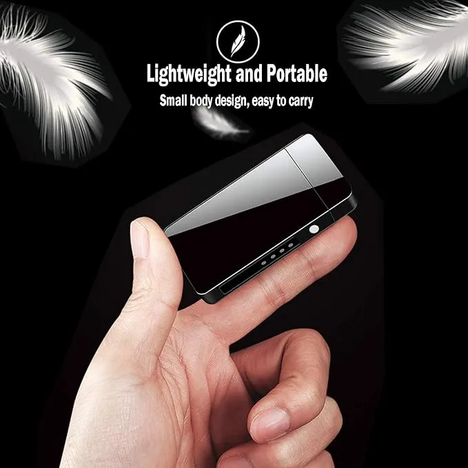 Arc Lighter, Smart Electric Lighter, USB Rechargeable Lighter Windproof Flameless Lighter Lightweight Plasma Lighter for Fire,BBQs,Fireworks,Candle,Camping - Outdoors Indoors (New-Black)