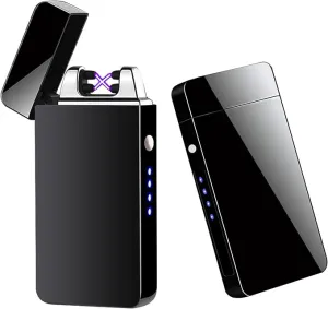 Arc Lighter, Smart Electric Lighter, USB Rechargeable Lighter Windproof Flameless Lighter Lightweight Plasma Lighter for Fire,BBQs,Fireworks,Candle,Camping - Outdoors Indoors (New-Black)