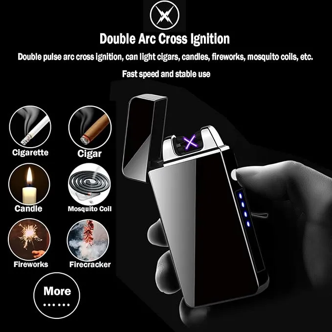 Arc Lighter, Smart Electric Lighter, USB Rechargeable Lighter Windproof Flameless Lighter Lightweight Plasma Lighter for Fire,BBQs,Fireworks,Candle,Camping - Outdoors Indoors (New-Blue)