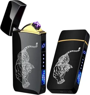 Arc Lighter, Smart Electric Lighter, USB Rechargeable Lighter Windproof Flameless Lighter Lightweight Plasma Lighter for Fire,BBQs,Fireworks,Candle,Camping - Outdoors Indoors (T3-Tiger)